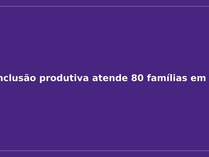 Imagem da notícia: Programa de inclusão produtiva atende 80 famílias em Várzea Grande